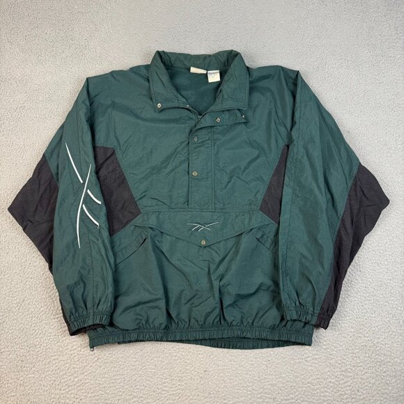 Reebok Other - Vtg 90s Reebok 1/2 Zip Pouch Windbreaker Pullover Nylon Jacket Men's 2XL Lined
